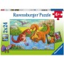 Puzzle dinozauri la rau 2x24 piese